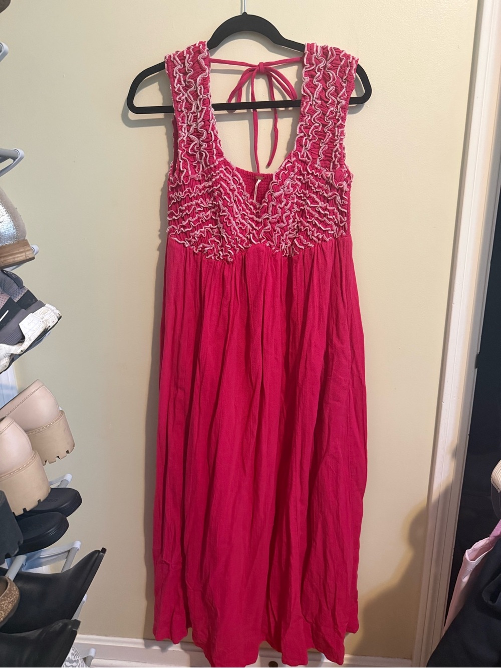 Women’s Free People Fuchsia Smocked Maxi Dress